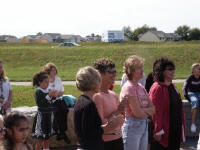 Spectators enjoy the show.